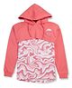 GINI & JONY Full Sleeves Marble Printed Hooded Tee - Pink