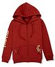 GINI & JONY Full Sleeves Golden Leopard With Fearless Text Printed Jacket - Maroon