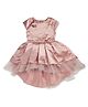 GINI & JONY Half Sleeves Cute Butterflies With Pearl Belt Detailed Dress - Pink