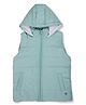 GINI & JONY Sleeveless Solid Hooded Heavy Winter Jacket - Light Blue