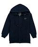 GINI & JONY Full Sleeves Brand Initial Embroidered Hooded Jacket - Navy Blue