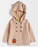 Mi Arcus Peanuts Featuring Full Sleeves Sleeping  Snoppy Embroidered & Hooded Cardigan - Peach