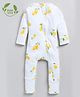 Cot & Candy Organic Cotton Full Sleeves Fruits Printed Romper -  White