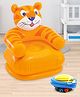 Tiger Shape Inflatable Chair with Foot Pump - Orange| Stable Design| Comfortable Seating