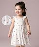 Mark & Mia Frill Sleeves Cherry Print Frocks with Smocking Detailing- White