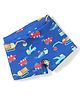 Babyhug Construction Truck Print Swimming Trunk - Navy Blue