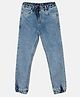 Kiddopanti Solid  Jogger Denim Pant - Light Blue