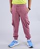 Kiddopanti Solid  Cargo Track Pant - Rust