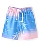 Babyhug Cotton Looper Knit Shorts with Palm Tree Print - Blue