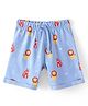 Babyhug Cotton Looper Knit Shorts Lion & Tiger Print -  Blue