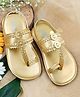 The Madras Trunk Strap Designed Detailed Kolhapuris Sandals - Light Gold
