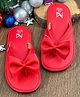 The Madras Trunk  Bow Detailed Flip Flops - Red