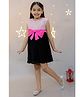 KIDSDEW Sleeveless Pleated & Bow Detailed Dress - Pink And Black