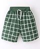 Fido Single Jersey Knit Above Knee Length Shorts Checks Design - Deep Green