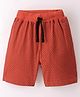 Fido Single Jersey Knit Above Knee Length Printed Shorts -Red