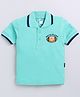Nottie Planet Half Sleeves Rugby Ball Embroidered Polo Tee - Teal Green
