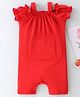 Mark & Mia Half Sleeves Solid Romper with Pocket Detailing - Red