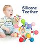 BitFeex Silicone Ball Teether Baby Sensory Rattle Teether Grasping Activity Development Silicone Teething Toys (Pack of 1Pcs, Color may Vary)