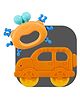 BitFeex  Teether Crab and Car Babies to soothen their gums, Easy to Grasp hold and chew Infant Toys (Pack of 2, Color May Vary)