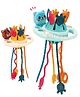 BitFeex Duck Silicone Pull String Ball Teething Toys Baby Sensory Toys Pop and Sliding Buttons Teether- Color May Vary