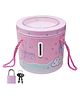 PARTEET Round Shape Gullak Money Bank with Key Lock and Password  Secure Piggy Bank for Kids & Adults Unique Coin Savings Box  Ideal Gift with Key and Password Protection
