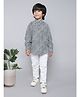 BAATCHEET Cotton Full Sleeves Leheriya Printed Kurta Style Shirt & Pant Set - Grey