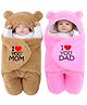 Brandonn Wearable Baby Swaddle Blanket Pack of 2  - Beige, Pink