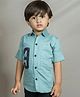 Polka Tots Full Sleeves Number  Printed  Shirt - Greyish Blue