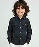 Polka Tots Full Sleeves Solid Denim Shirt - Black
