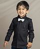 Polka Tots  Full Sleeves Solid Shirt With Bow Tie Up  - Black