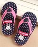 Cute Walk by Babyhug Flip Flops with Back Strap Bunny & Heart Print - Blue (Back Elastic May Vary)