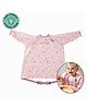 Bibado Stain & Water Proof Bib for babies- Long Sleeve Coverall Shirt Weaning Bib-  Curious Cottontails Print- Pink