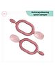 Bibado 2 in 1 Spoon and Dipper Set for Self Feeding, Easy Grip for toddlers- Pink (Pack of 2)
