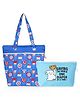 SuperBottoms Multipurpose Tote  and Pouch  Everyday Storage & Travel  Tote Bag with Extra Waterproof Compartment  Blue