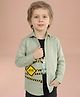 Polka Tots Cotton Full Sleeves Traffic Themed Shirt With Attached Tee - Green