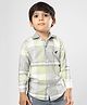 Polka Tots Cotton Full Sleeves Checked Shirt - Green