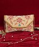 Fabbhue Women's Multicolor Hand Embroidered Clutch - Beige
