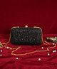 Fabbhue Women's Hand Embroidered Black Box Clutch - Black