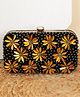 Fabbhue Women's Black Embellished Box Clutch - Multi Color
