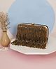 Fabbhue Women's Gold Hand Embellished Box Clutch - Gold