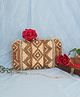 Fabbhue Women's Hand Embroidered Box Clutch Purse - Multi Color