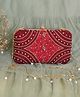 Fabbhue Women's Maroon Hand Embellished Box Clutch - Maroon