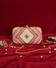 Fabbhue Women's Hand Embroidered Box Clutch Bag - Multi Color