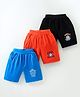 Simply Sinker Above Knee Length Shorts Text Print Pack of 3 -  Blue  Orange & Black