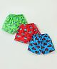 Simply Sinker Above Knee Length Shorts Dino & Vehicle Print Pack of 3 - Multicolour
