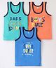Simply Sinker Sleeveless Sandos Text Print Pack of 3- Green Orange & Blue