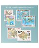 Globeskart Educational Maps for Primary & Middle Classes Kids | Hard Laminated Maps Set of 6 (3 Sheets)