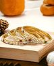 The Pari Set Of 4 Gold-Plated Pearl-Beaded  Stone-Studded Bangles-5.72 cm diameter