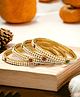 The Pari Set Of 4 Gold-Plated Pearl-Beaded  Stone-Studded Bangles-6.03 cm diameter