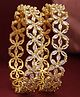 The Pari Set Of 2 Gold-Plated AD-Studded Bangles-5.72 cm diameter